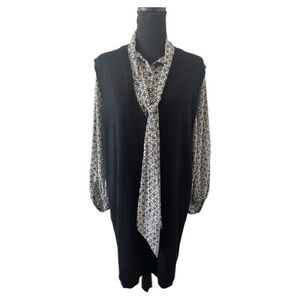 Max Studio Black & White Layered Look Dress l Size XL l Poshmark